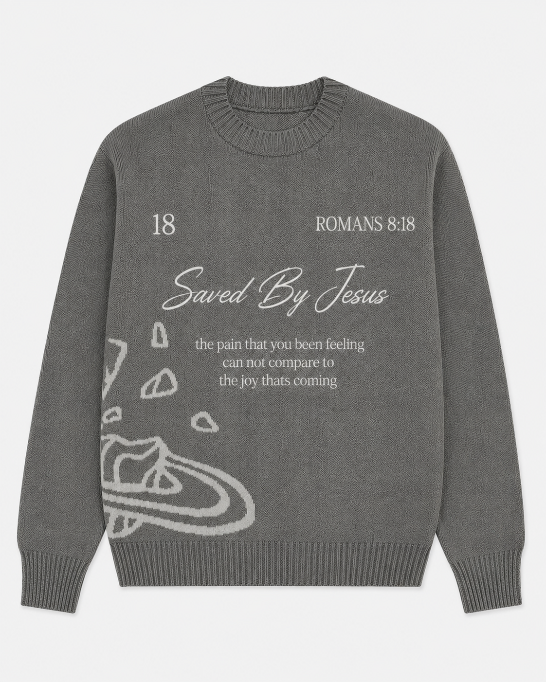 Saved By Jesus Sweater – Grey