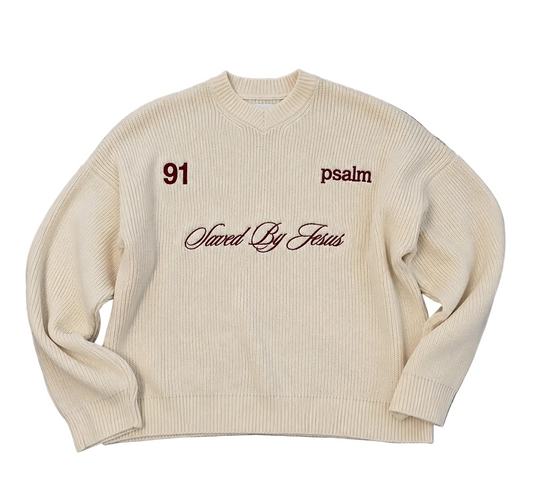 Knit Sweater Psalm 91 – Saved By Jesus