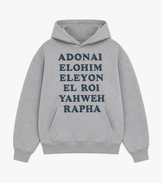 Grey Christian Name of God Hoodie