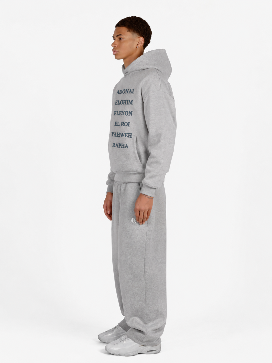 Grey Christian Name of God Hoodie