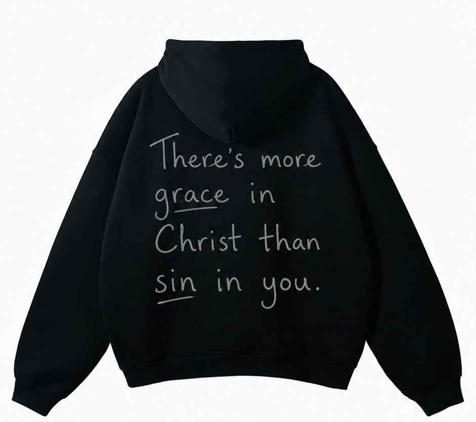 Oversized Black Hoodie- Grace in Christ